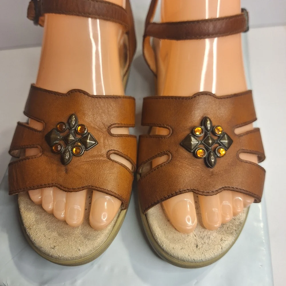 SAS Helena Tripad Comfort Tan Leather Women's Sandals. Size 7 M
